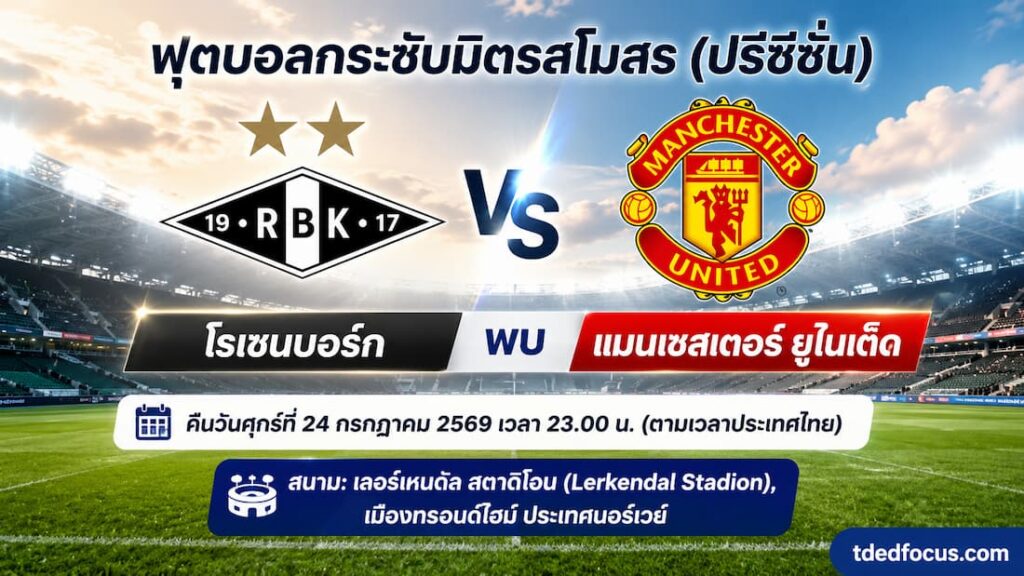 ดูบอลสด แมนยู พบ โรเซนบอร์ก